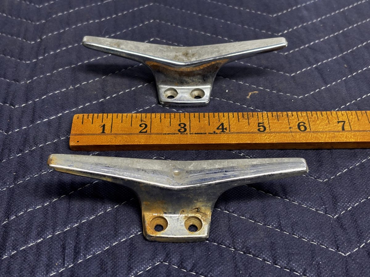 Pair of Chrome Plated Brass Boat Chock photo 1