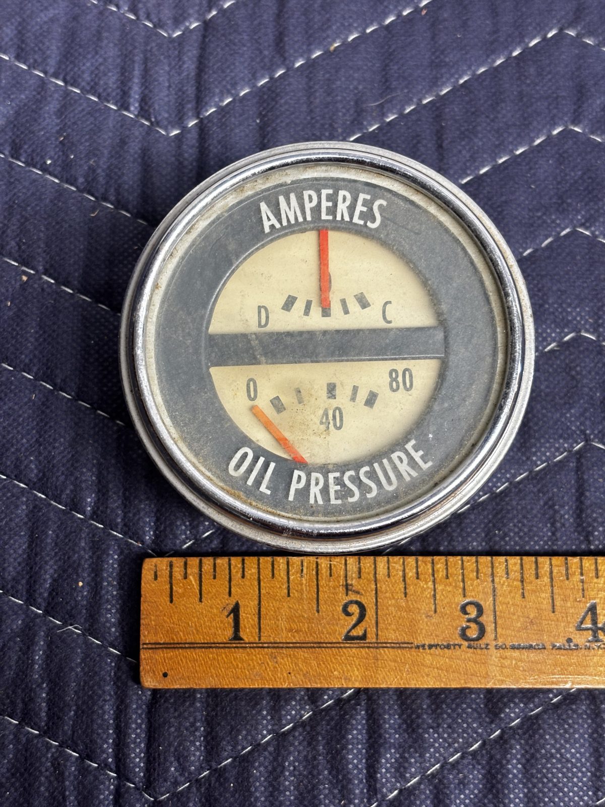 12 Volt Combination Amperes And Oil Gauge photo 1