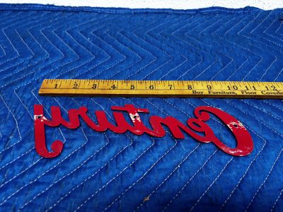 Vintage Century script red background photo 1
