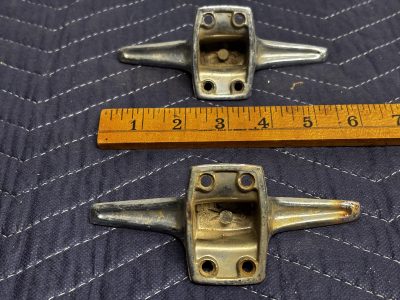 Pair of Chrome Plated Brass Boat Chock photo 3