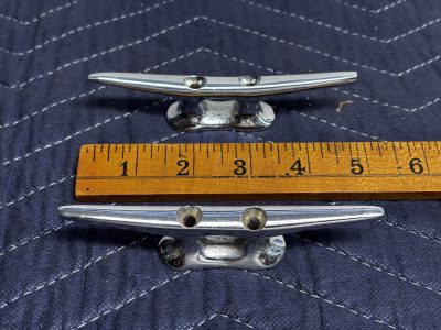 Pair of Brass Chrome Plated Boat Chocks 5" photo 1