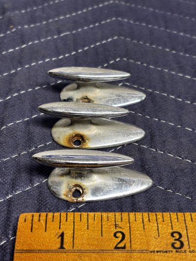 (3)  Brass Chrome Plated Boat Chocks 2.5" photo 1