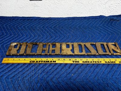 Richardson Vintage boat badge (heavy brass)