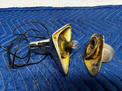 Century stern upper light fixture w/ glass lens (missing screws) photo 3