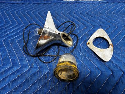 Century stern upper light fixture w/ glass lens (missing screws) photo 1