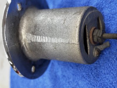Vintage Chrome Brass Marine Stern Light Pole Socket Flush Mount Boat Hardware photo 3