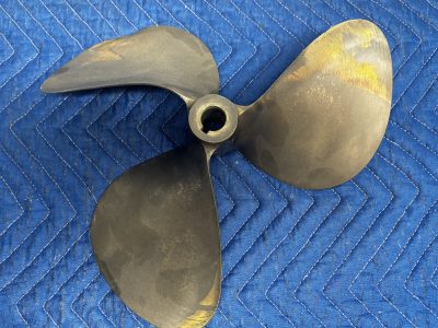 12 x 14 Inboard Propeller 3 Blade Right Hand Nibral 1" Shaft "Damaged" photo 4