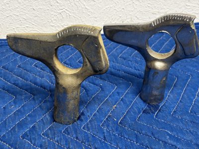 Pair Of Century Horsehead Lift Rings Fine Thread photo 2