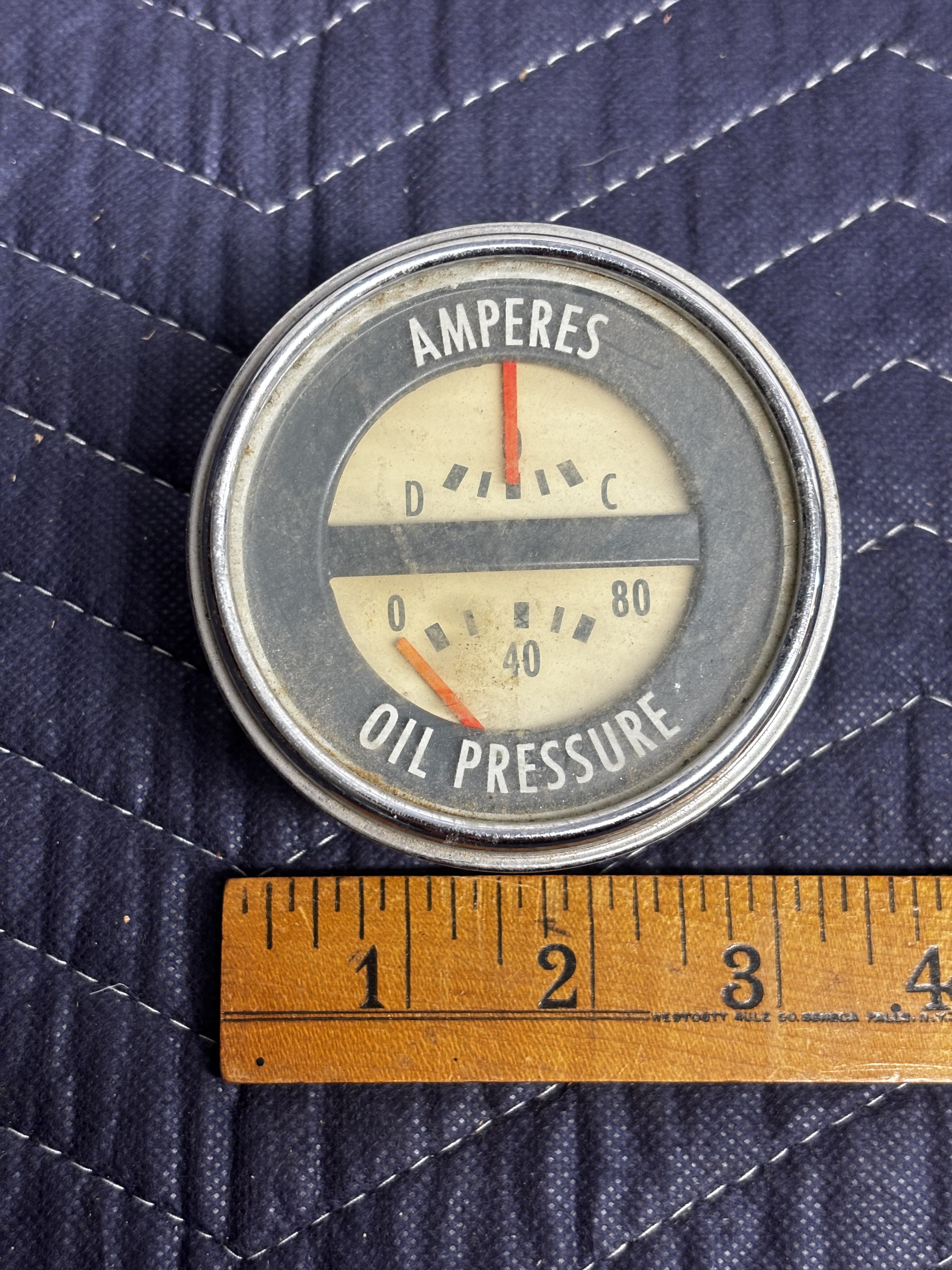 12 Volt Combination Amperes And Oil Gauge photo 1