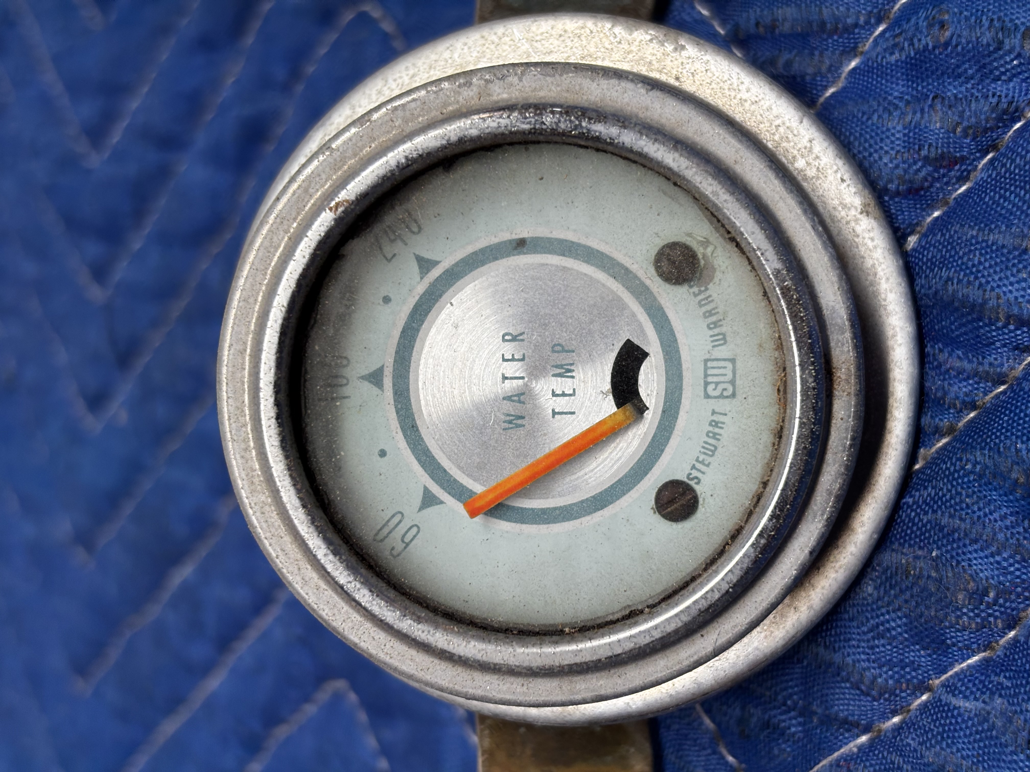 Stewart Warner water temp blue face 12v photo 2